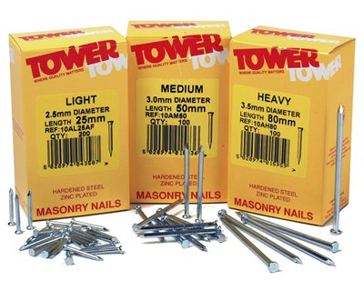 2.5mm Tower Hard Masonry Nails - Light