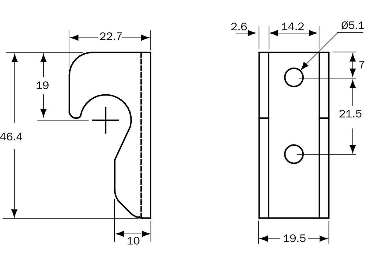 47 Series | Catchplate | Type 4 dimension guide