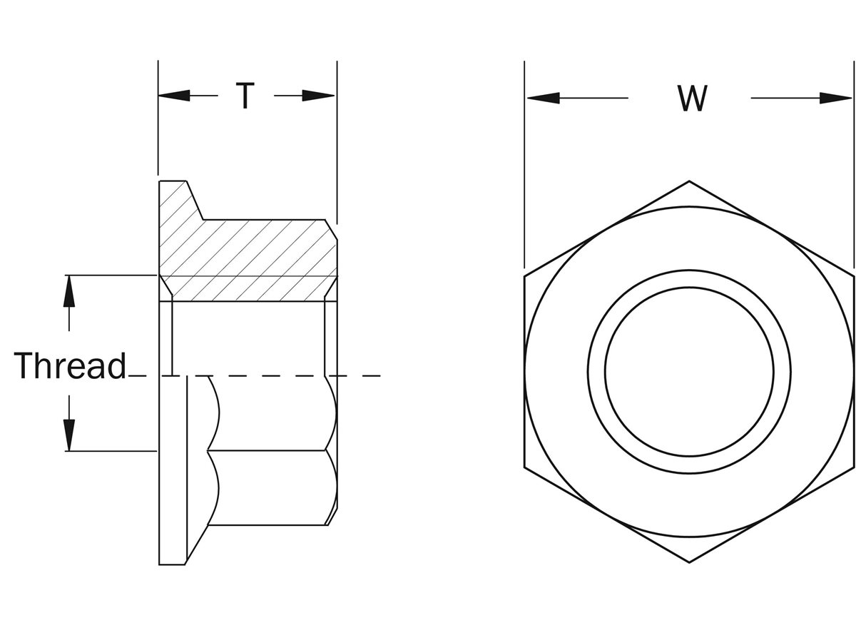 Flange Nuts dimension guide