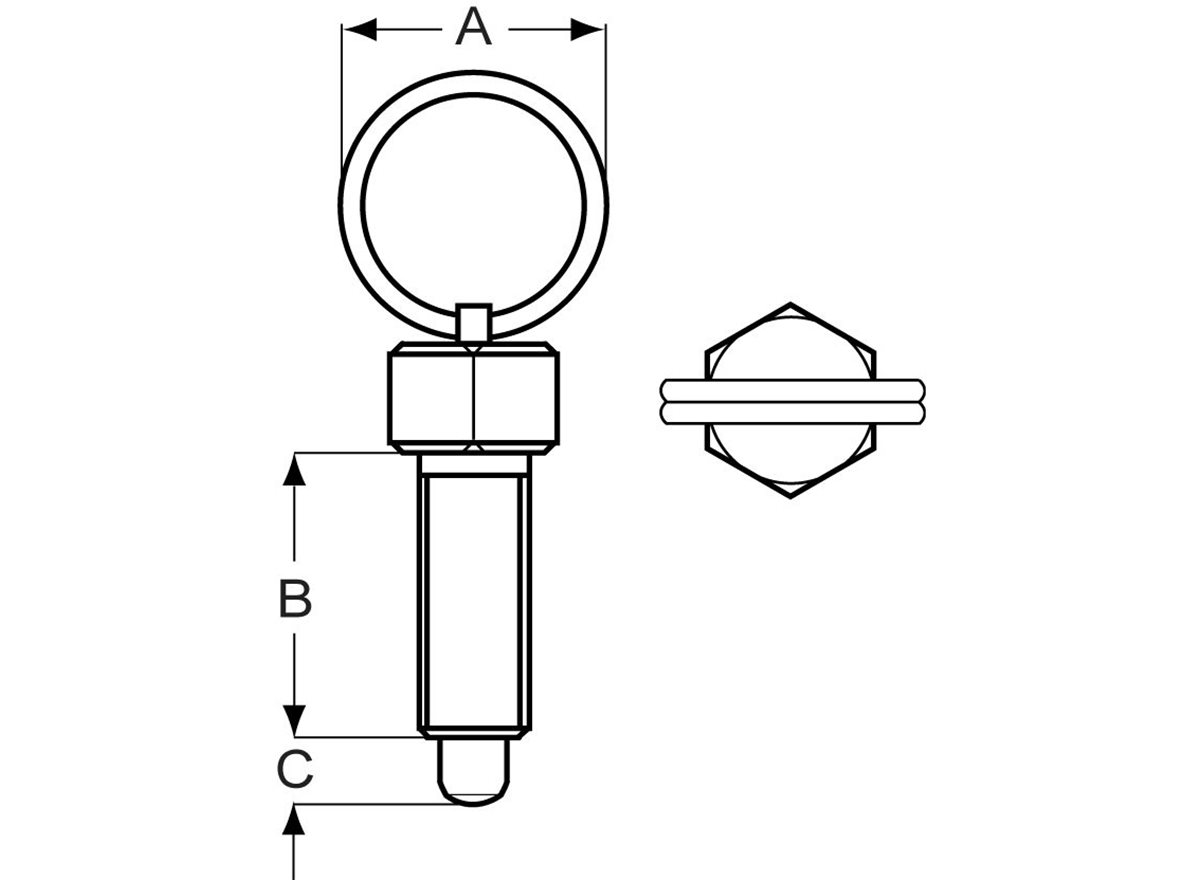 Index Plungers with Lift Ring dimension guide