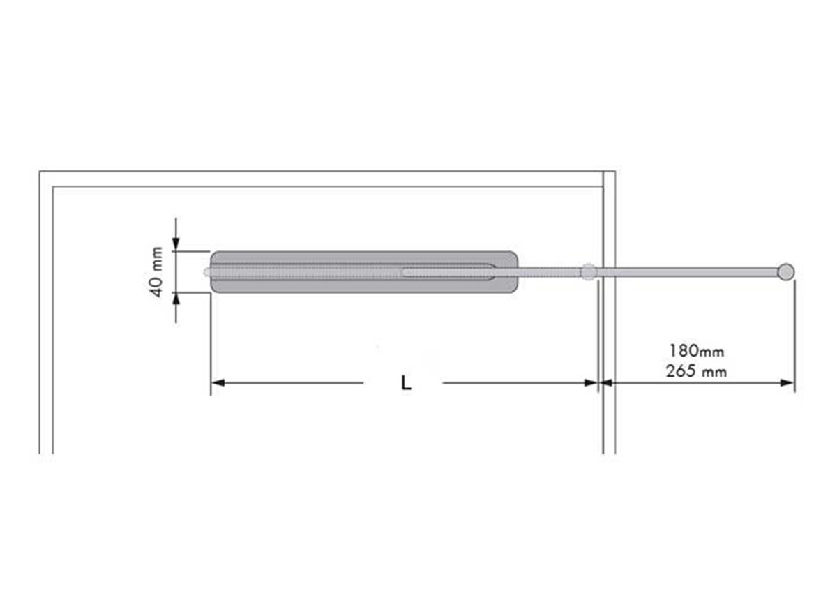 Pull-out Towel Rail - Stainless Steel dimension guide