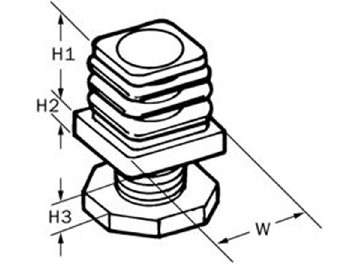 Ribbed Tube Inserts - Foot Type dimension guide