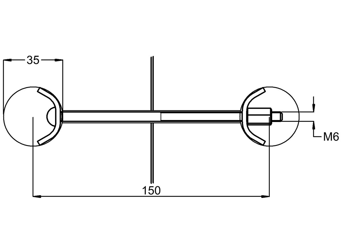 Worktop Connector Bolts dimension guide